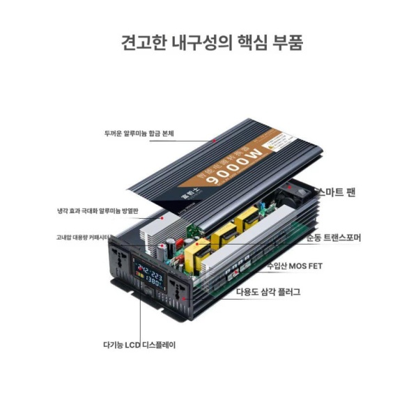최강 파워 차량용 충전기 전압 변환기 전기차 화물차 가정용 2500W 디지털 없음 조명 드릴호환 220v 12v 2500W 디지털 없음 조명 드릴호환 220v 12v - 상세 이미지 5