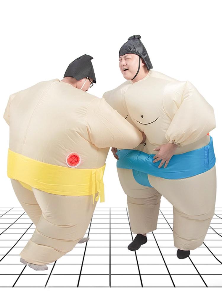 인형탈 풍선옷 스모 상어 촬영 할로윈 에어 소품 복장 성인용 블루 - 상품 이미지