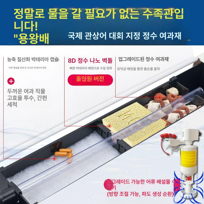 대형어항 가정용 수족관 세트 거북이 반수생 사육장 조경 키우기 거북이어항 물고기 수조 - 상세 이미지 3