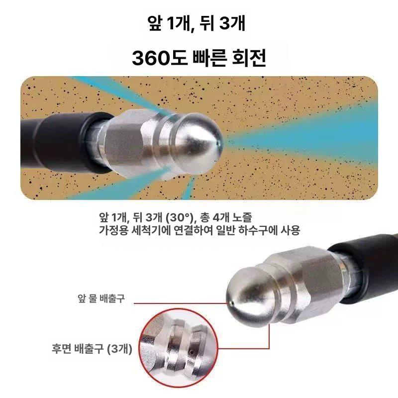 하수구 고압 세척 노즐 배관 청소 호스 세트 막힘 해결 - 상세 이미지 5