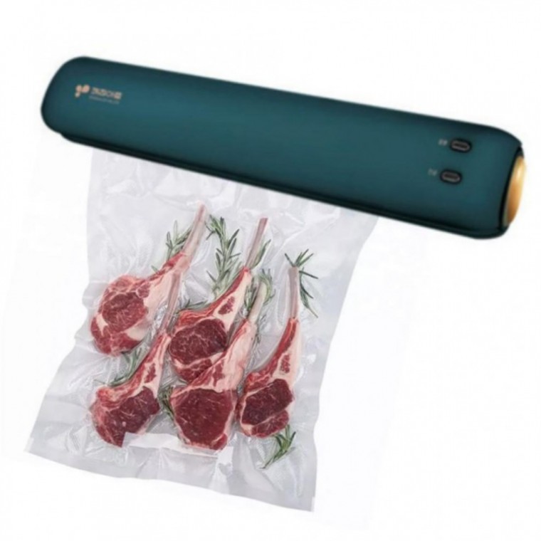 지니몰 청록 가정용 컴팩트 진공 밀봉 압축기 포장기 28cm