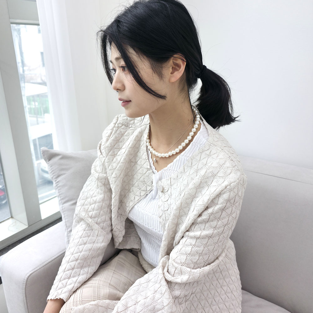 VC12 플리츠 입체주름 노카라 숏 가디건 - 상세 이미지 2