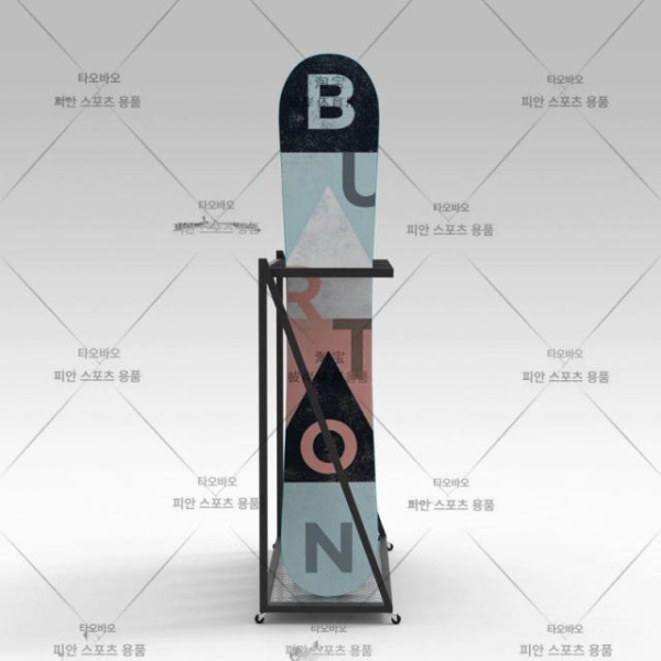 프리미엄 스키 진열대 블랙 플래그십 4개 스노우보드 보관대 업소용 가정용 매장 전시대 랙 블랙 기본 2개 스키 보관 랙 - 상세 이미지 5