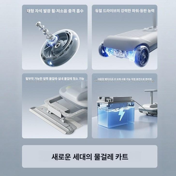 걸레 카트 청소차 바닥 밀대 트롤리 건물 관리용 이동식 청소함 - 상세 이미지 4