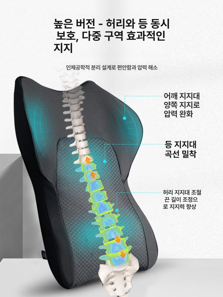 인체공학 차량 등 받이 자동차 어깨 차량용 쿠션 시트 허리 목 드라이빙 받침대 여름 - 상세 이미지 3