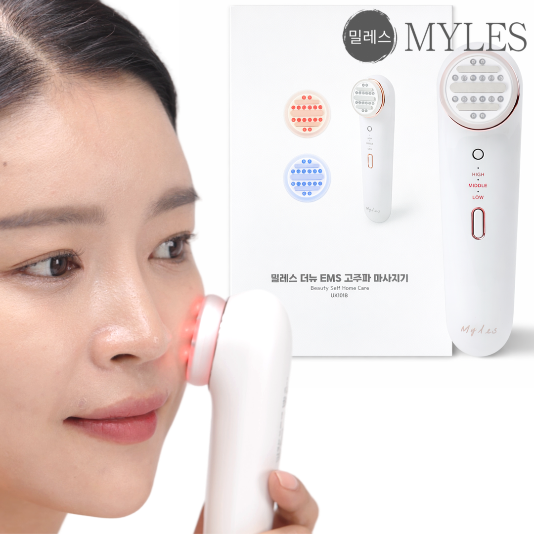 밀레스 듀얼샷 고주파 EMS 갈바닉 얼굴 리프팅 마사지기 뷰티디바이스 제품 이미지