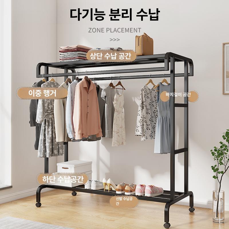 스탠드 행거 조립식 옷걸이 거치대 옷가게 철제 의류 수납 선반 - 상세 이미지 5