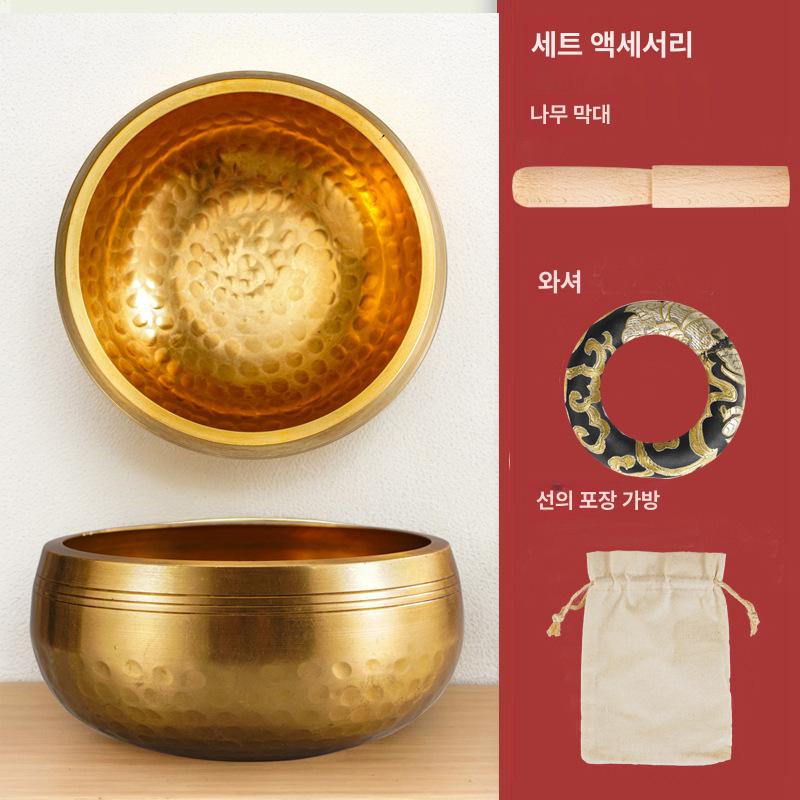 네팔 싱잉볼 요가 명상 불교 소리치유 명상종 작은 나무 망치 지름 8cm 이미지 8
