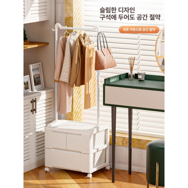 스마트 올인원 조립식 화이트 베이직 46cm 소형 바지 전용 반조립 서랍장 위 46cm 화이트 소형 - 상세 이미지 2