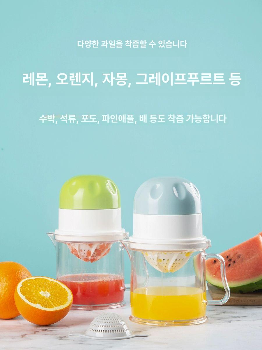 수동착즙기 즙짜기 레몬 과일 압착기 석류 즙짜개 레벨 1 그린 있음 필터 포함 - 상세 이미지 2