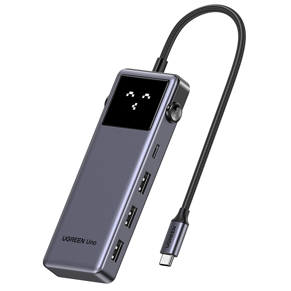 유그린 UNO 클릭 6in1 C타입 4K 60Hz HDMI PD 3A 1C USB 멀티허브 독 미러링 On Off 기능 CM889-75177 - 상세 이미지 2