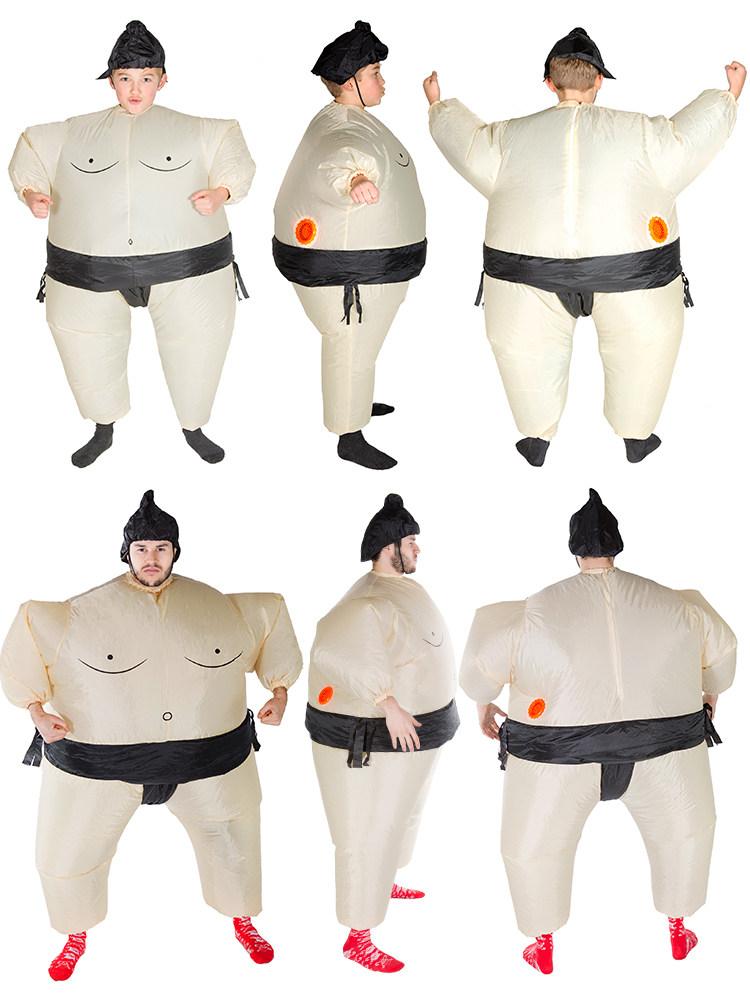 인형탈 풍선옷 스모 상어 촬영 할로윈 에어 소품 복장 성인용 블루 - 상세 이미지 5