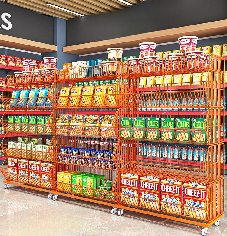 마트 진열장 편의점 진열대 과자 매대 펜트리 디스플레이 매장 팬트리 - 상세 이미지 2