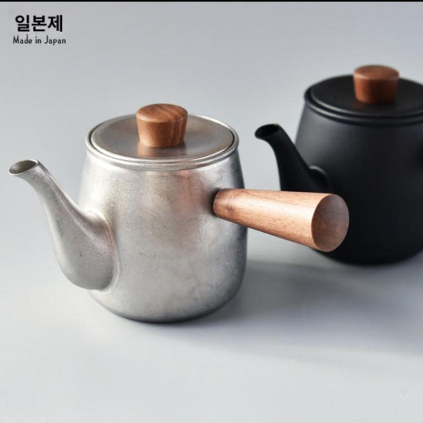 고급스러운 제작소 홍차용 티팟 미니사이즈 찻주전자 천연나무 브라이트실버 브라이트실버 - 상세 이미지 5