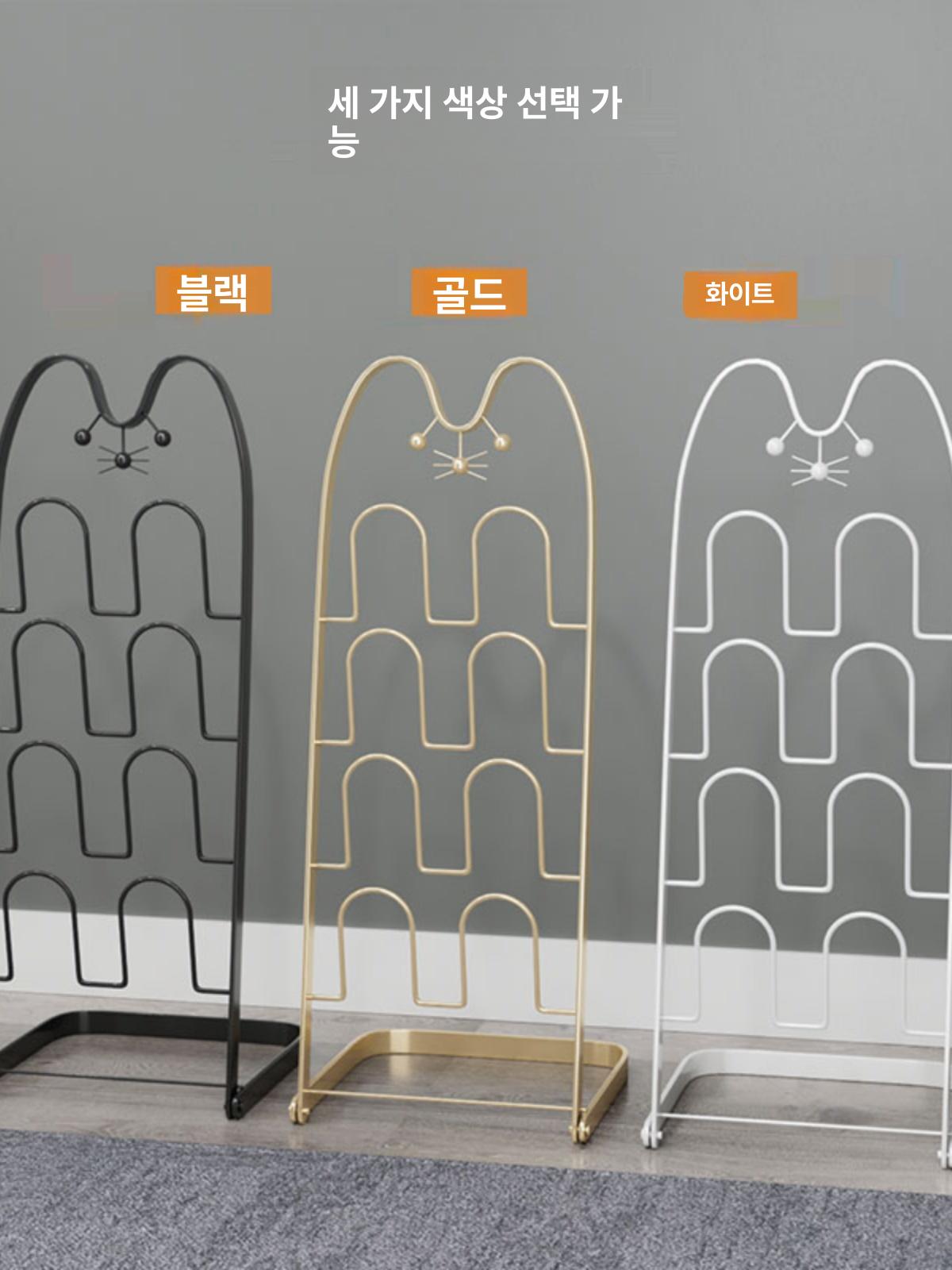 거실 실내화 거치대 슬리퍼꽂이 걸이 걸이대 접이식 철재3컬러 - 상세 이미지 3