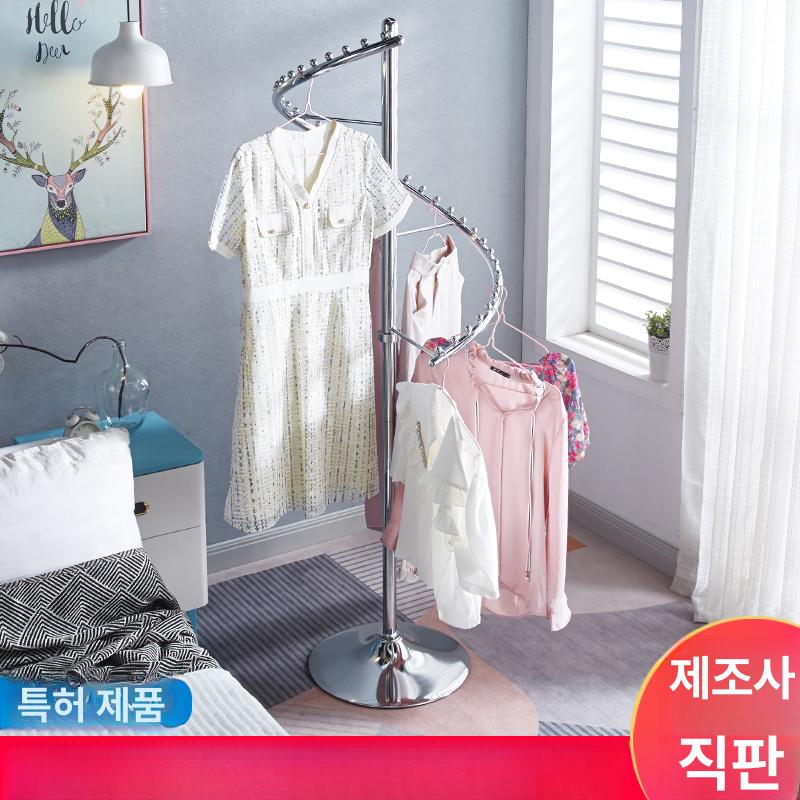 옷걸이 옷가게 철제 수납 겉옷 매장 원형 드레스룸 진주 높이 180cm,너비 62cm 기본구성 - 상세 이미지 3