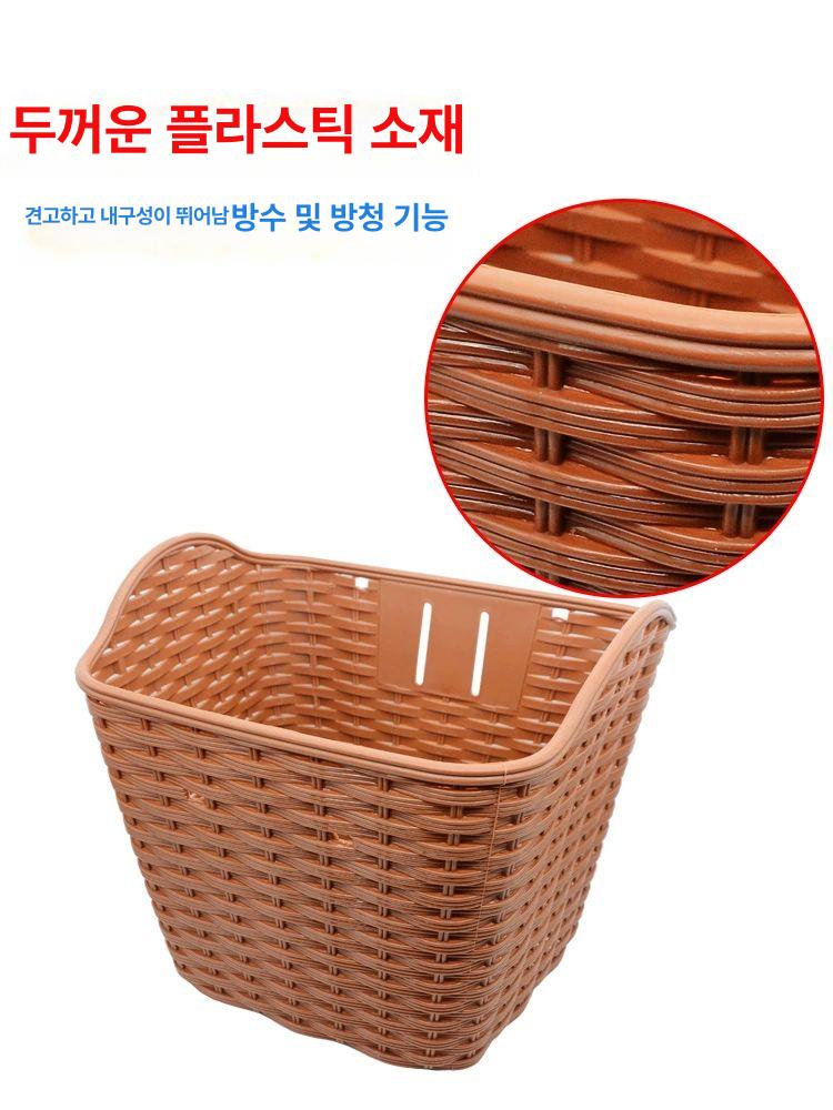 여성 자전거 바구니 라탄 액세서리 강아지 앞면 앞 대형 후면 여자 행거백 - 상세 이미지 4