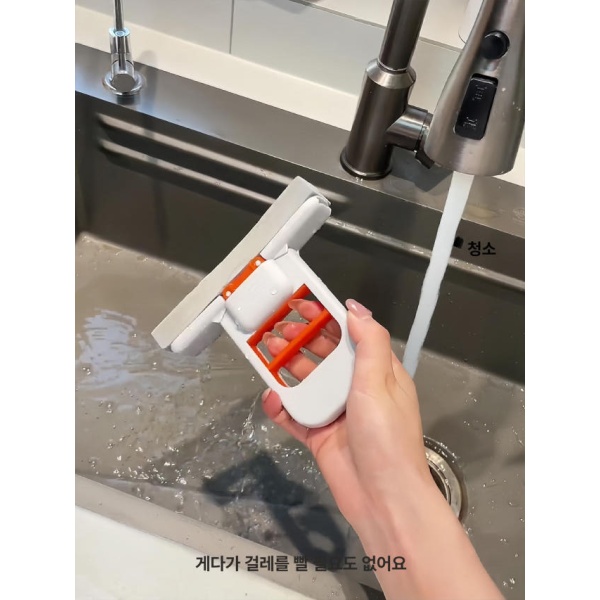 혁신적인 다용도 습식 겸용 물걸레 핸드형 투인원 미니 올인원 대걸레 즉시흡입직물헤드 손세척불필요 단일 고무 직물 헤드 교체용팩 - 상품 이미지