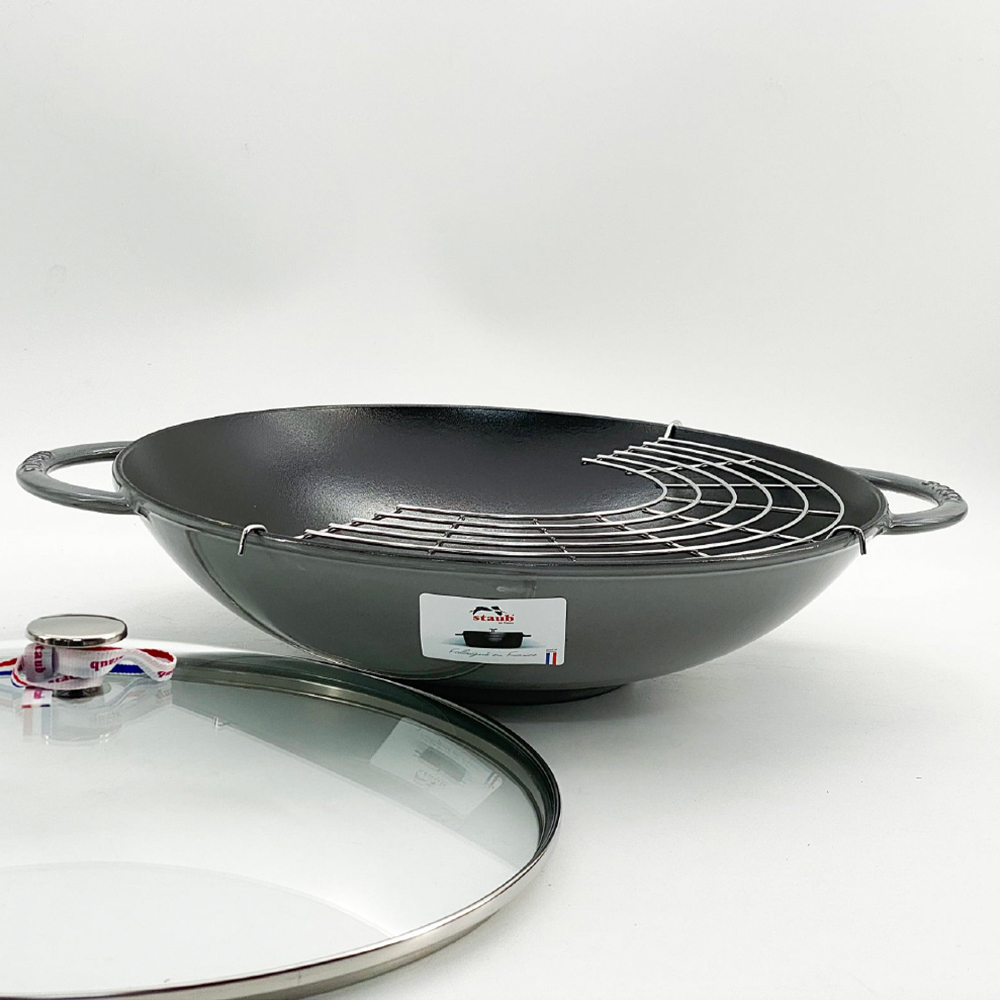 스타우브 STAUB 웍 37cm 튀김망포함 그레이 13193918-B 프랑스 B품 - 상세 이미지 3