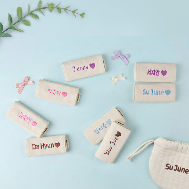 벨크로네임택 가방끈 자수 어린이집 생일답례품 캐리어 벨크로 골프 낮잠이불 킥보드 이름표 - 상세 이미지 2