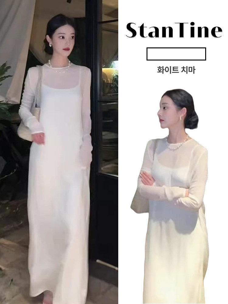 오간자원피스 돌잔치원피스 실크 레이어드 롱시스루 고급 - 상세 이미지 2