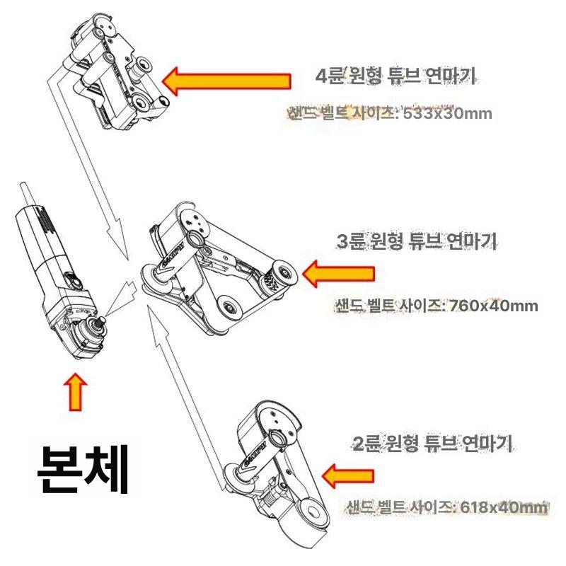소형 밴드 샌딩기 파이프 연마기 광택기 벨트 샌더 - 상세 이미지 4
