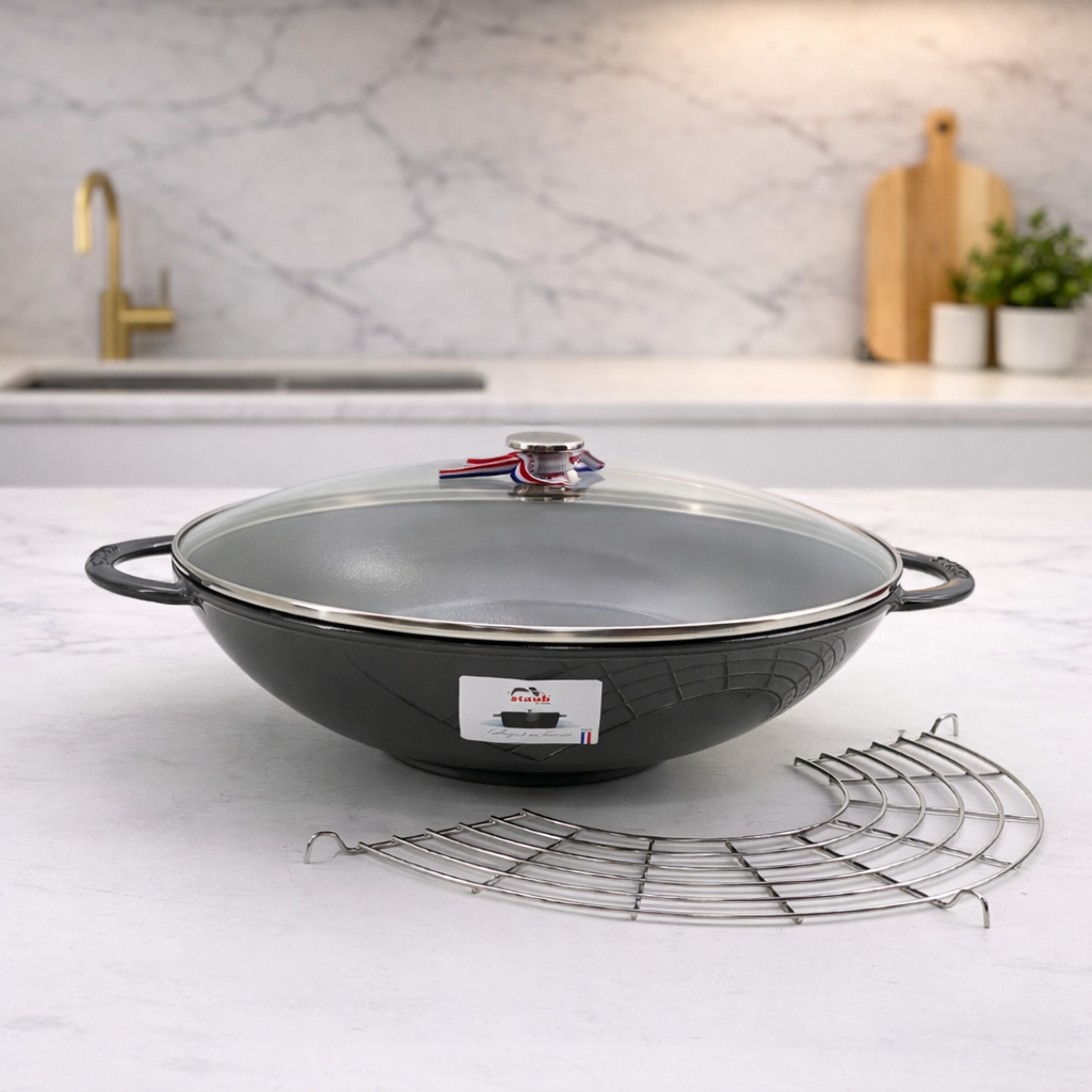 스타우브 STAUB 웍 37cm 튀김망포함 그레이 13193918-B 프랑스 B품 - 상품 이미지