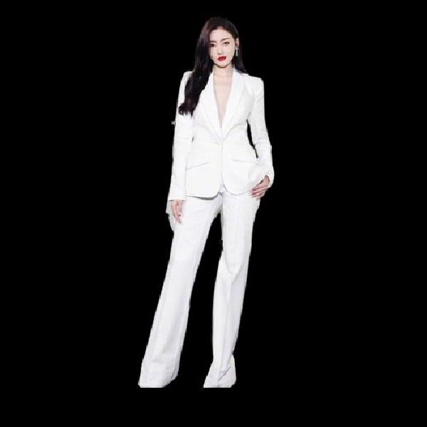 여성 정장 세트 셋업 캐주얼 오피스룩 촬영 여름 흰색 (정장+바지) XS - 상세 이미지 5
