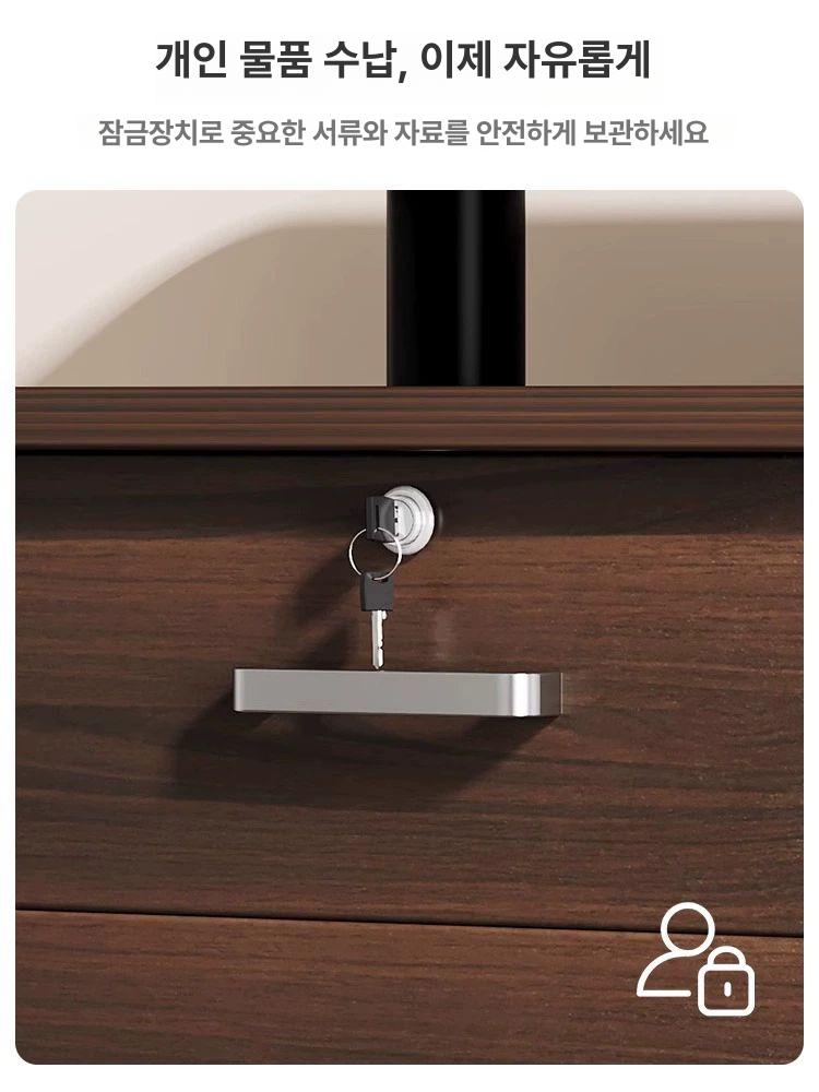 이동식 서랍장 바퀴 달린 캐비닛 이동형 사물함 월넛 미스트 그레이 블랙 오크 40 36x65cm - 상세 이미지 3