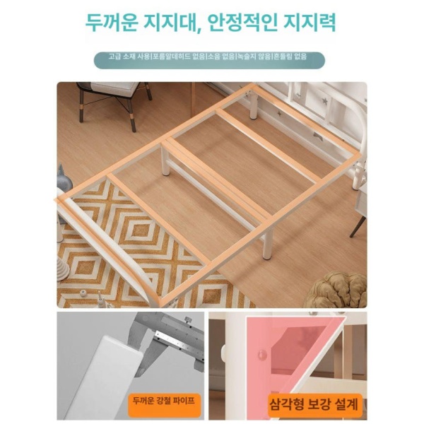 프리미엄 접이식 간이 이동식 온열 패드 포켓스프링 매트리스 병원 크림화이트 75cm 56cm 원형 튜브 모카그레이 - 상세 이미지 4