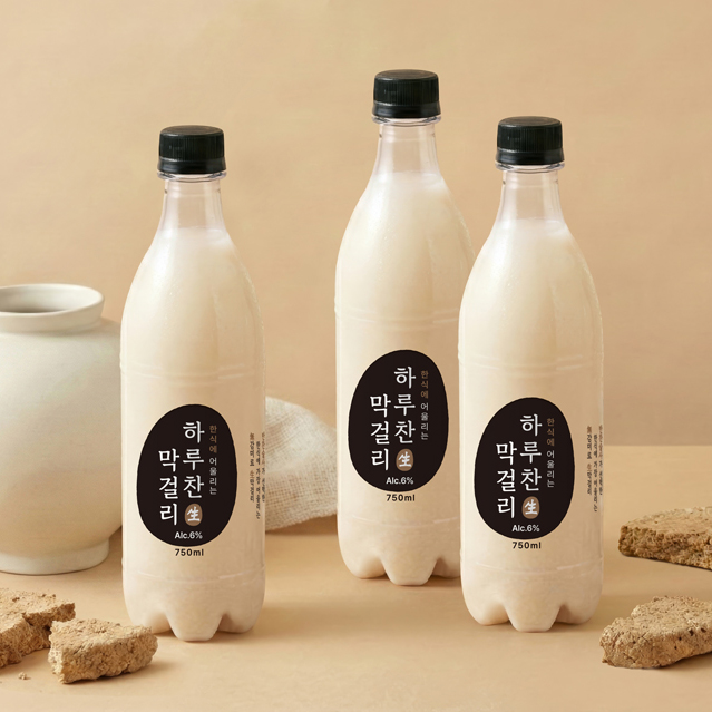 독브루어리 하루찬막걸리 6도, 750ml, 3개 - 상품 이미지