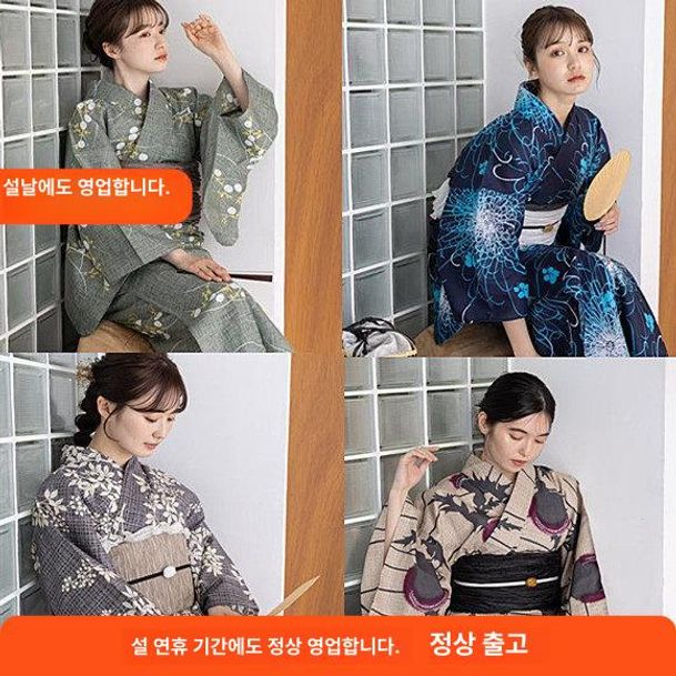 축제 코스프레 일본 기모노 전통의상 가면 전통 여우 고양이 - 상세 이미지 2