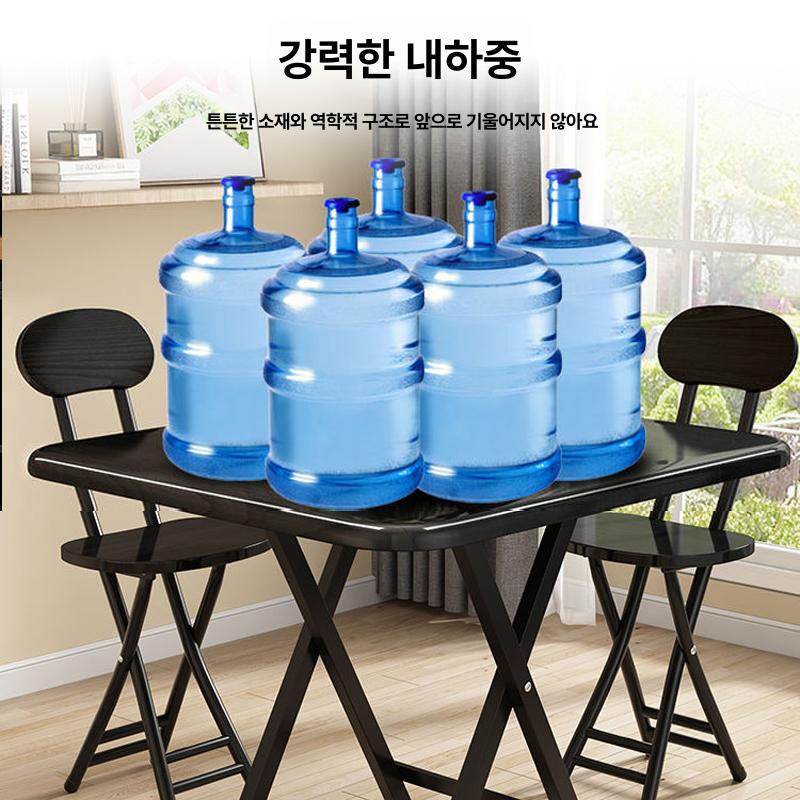 간이 책상 접는 이동식 카페 다용도 북유럽 베란다 협탁 블랙우드패턴 60 60x55cm 보강다리 이미지 6