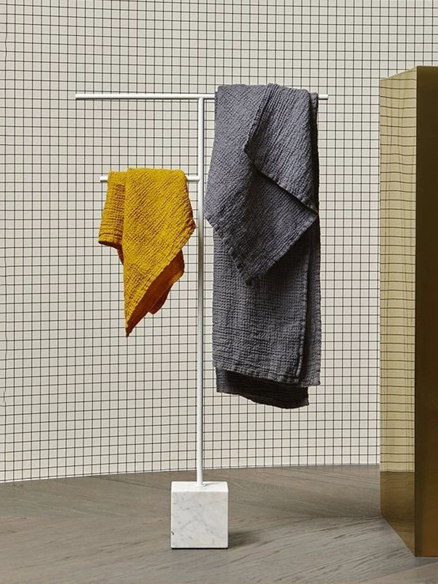 스탠드 욕실 철제 타월걸이 북유럽 인테리어 무타공 선반 블랙 특대형 H110cm - 상세 이미지 3