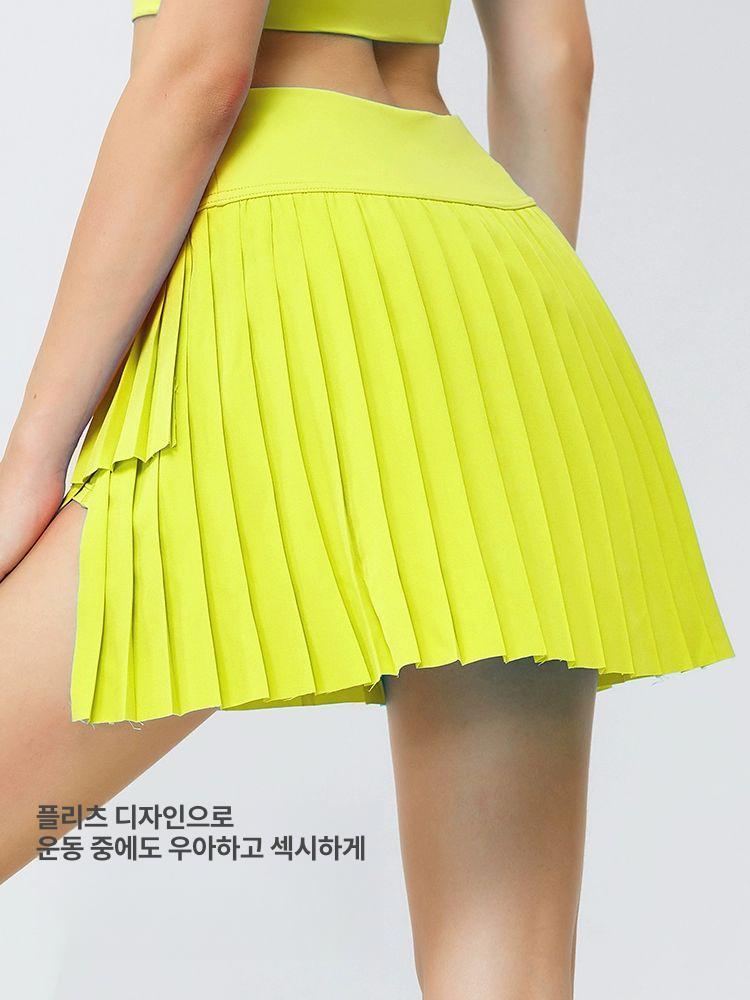 여성 테니스 스커트 플리츠 플레어 속바지 치마바지 여름용 - 상세 이미지 3