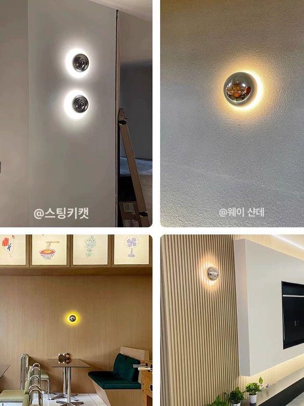 미니멀 벽등 모던 북유럽 거실 통로 카페 블랙 조명 - 상세 이미지 2