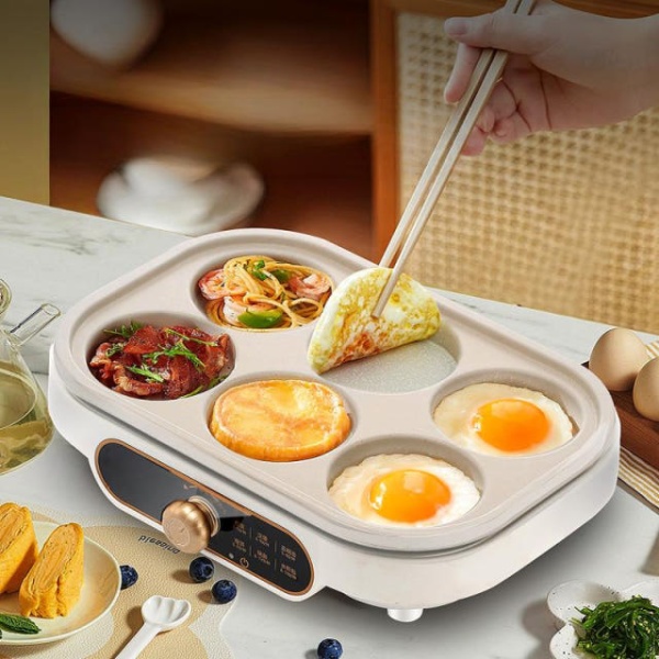 프리미엄 전기 계란후라이기 에그쿠커 조식 오믈렛 계란찜기 버거 4구 상단 덮개 없음 A 4구 상단 덮개 없음 A - 상품 이미지