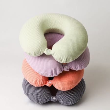 U자형 넥쿠션 여행용 목받침 차량용 낮잠베개 사무실 휴식용 폭신한 기내용품 핑크