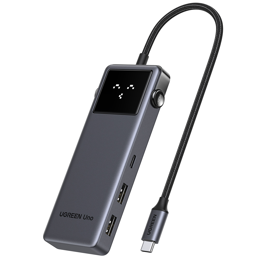 유그린 UNO 클릭 7in1 C타입 4K 60Hz HDMI PD SD TF 카드 리더기 USB 멀티허브 독 미러링 On Off 기능 CM889-75179 - 상세 이미지 2