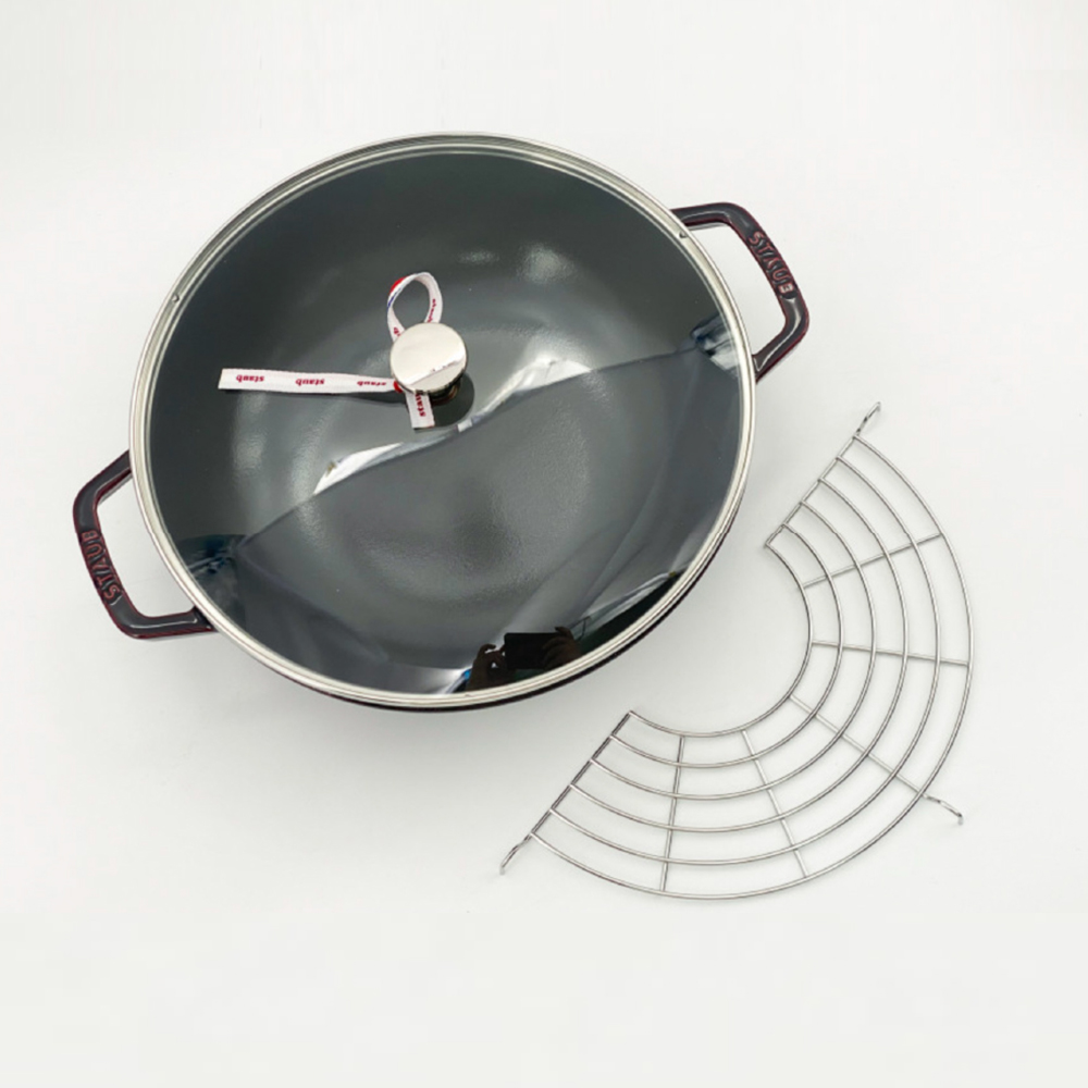 스타우브 STAUB 스몰웍 30cm 튀김망 포함 석류레드 13192987-B 프랑스 B품 - 상세 이미지 3