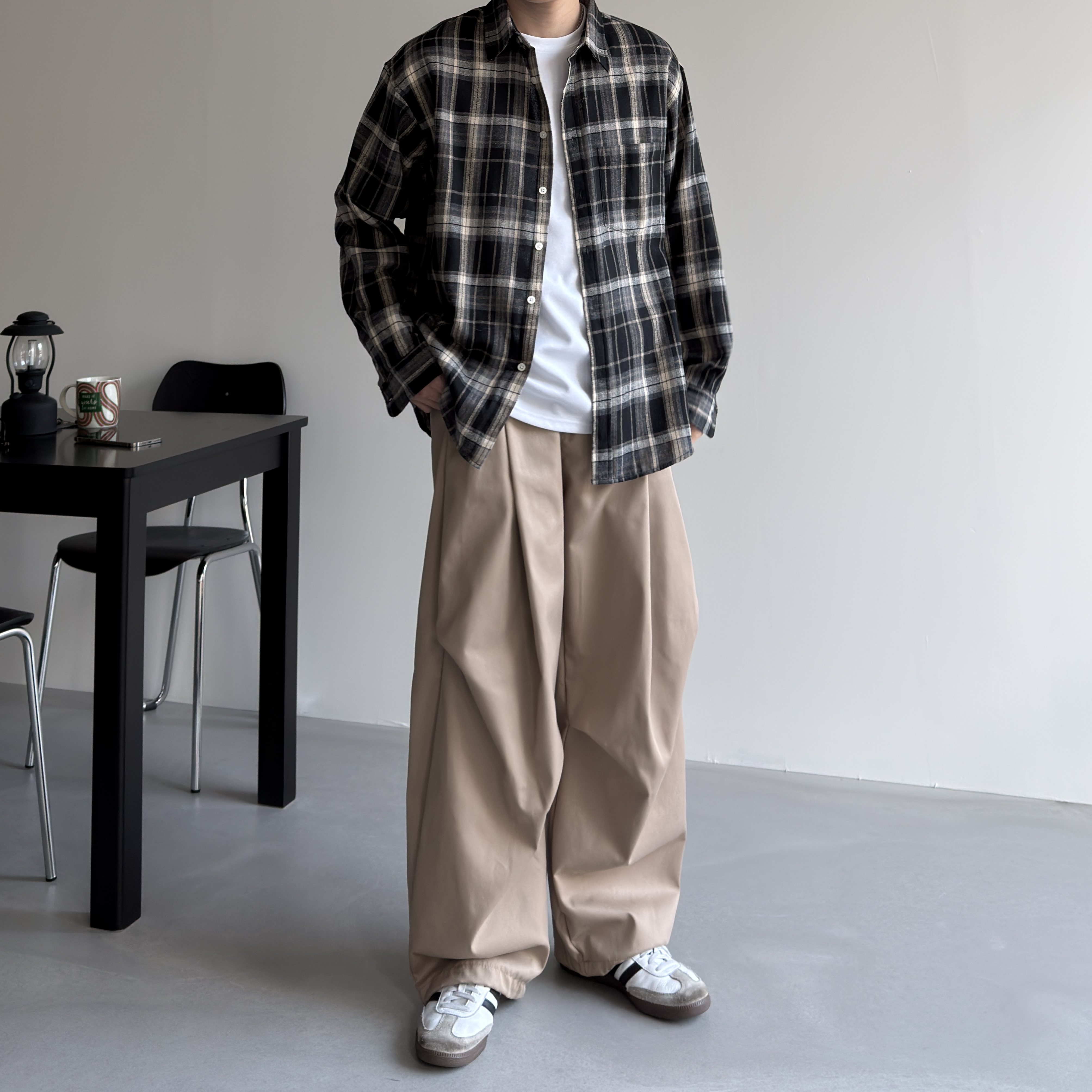 남자체크남방 체크셔츠 남자오버핏셔츠 이미지 8