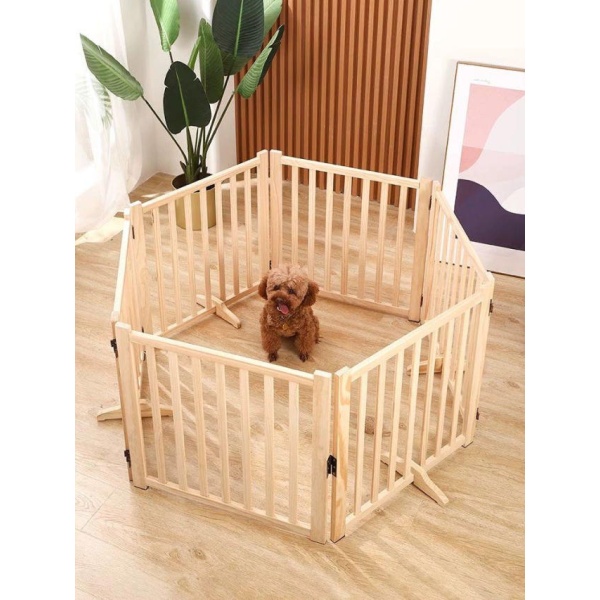 프리미엄 실내 공간분리 우드 강아지 펜스 철제 반려견 팬스 거실 1단계 6개 높이43cm 길이348cm 소형견 1단계 2개 높이43cm 길이116cm 소형견 - 상품 이미지