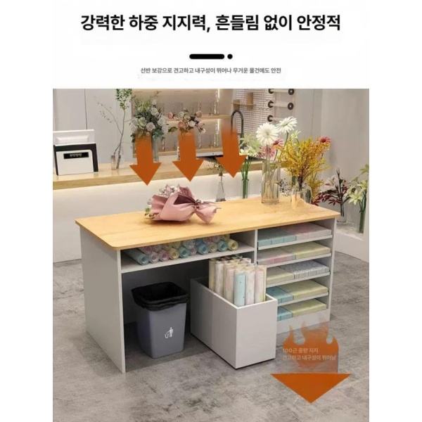 프리미엄 꽃집 작업대 정리대 수납장 거치대 꽃꽂이 탁자 원예용 - 상세 이미지 4