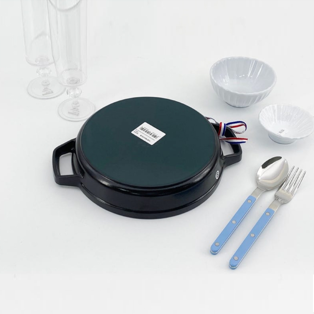 스타우브 STAUB 투핸들 원형팬 24cm 블랙 145792423-B 프랑스 B품 - 상세 이미지 5
