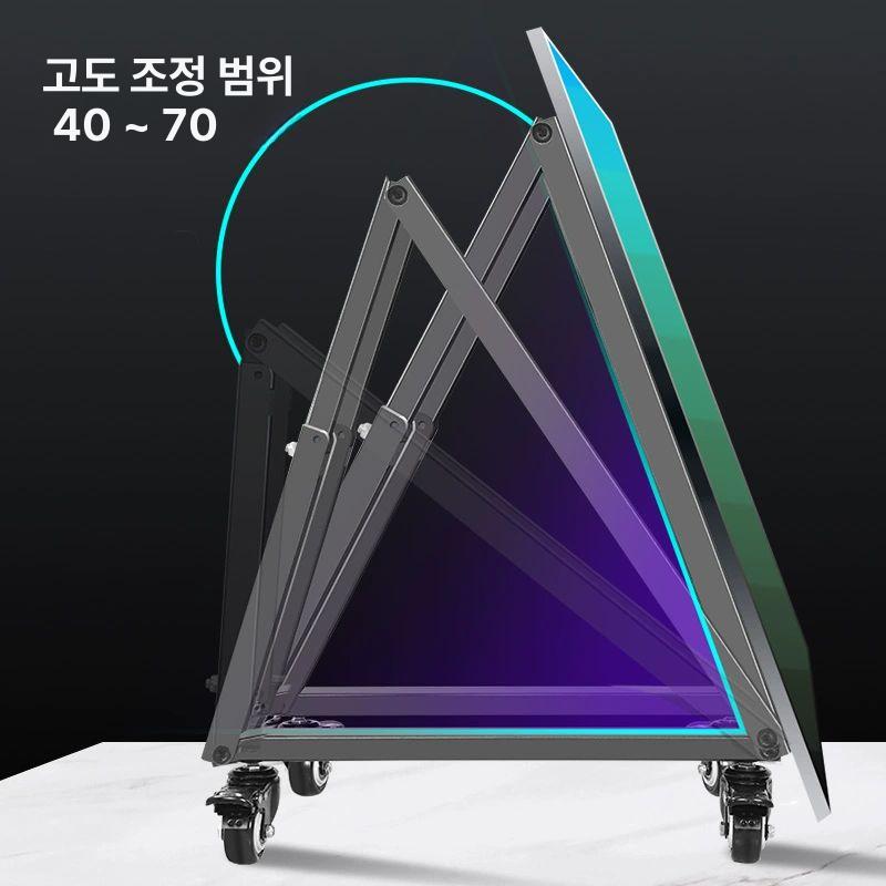 낮은 티비 거치대 대형 이동식 선반형 받침대 - 70인치 심플 40 70도 조절 - 상세 이미지 4