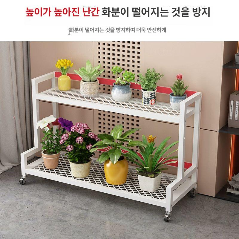 화분 진열대 접이식 이동식 정리대 다육이 난간 걸이대 4단 60 x 40x156 블랙 - 상세 이미지 4