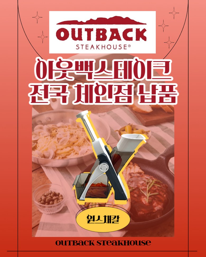 국내 유일 아웃백 스테이크 하우스 전국 납품 원스채칼 무 당근 야채슬라이서 스텐 만능 채칼 - 상품 이미지