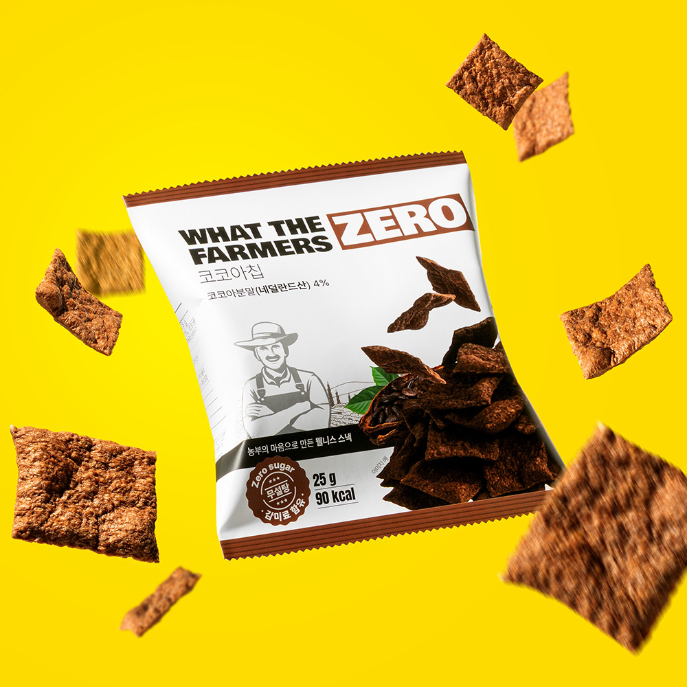 왓더파머스 제로 당류 ZERO 건강간식 저당간식 기름없이 달콤하게 구운 코코아칩, 25g, 32개 이미지 3