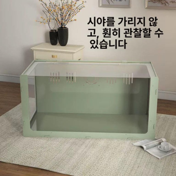 프리미엄 햄스터 케이지 크림화이트 대형 투명 고슴도치 놀이터 사육장 아크릴 60 x 40 40cm 크림화이트 60 x 40 x 40cm - 상세 이미지 2