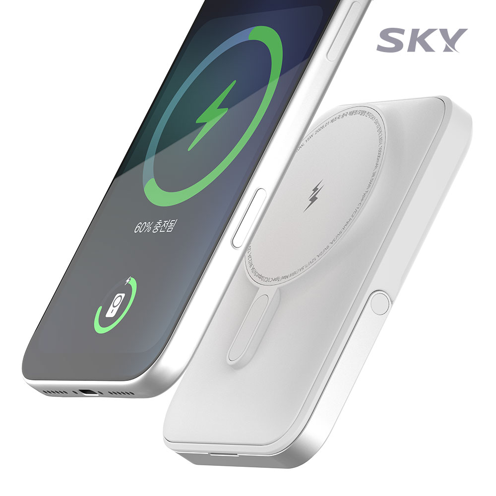 스카이 필 솔리드 맥세이프 10000mAh PD20W 반고체 보조배터리 화이트 - 상세 이미지 2